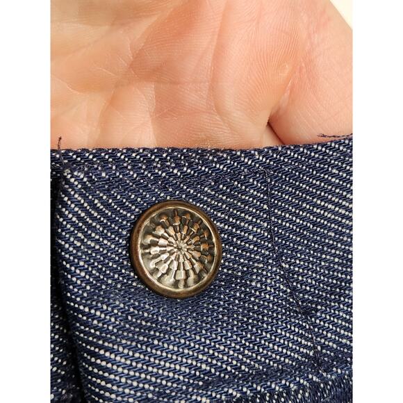 Vintage 60s 70s Sears Put On Chop 34 Denim Chopped Shorts Talon Rare - Picture 3 of 6